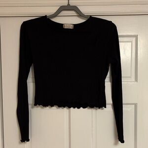 Alter’d State Black Long Sleeve Ribbed Top